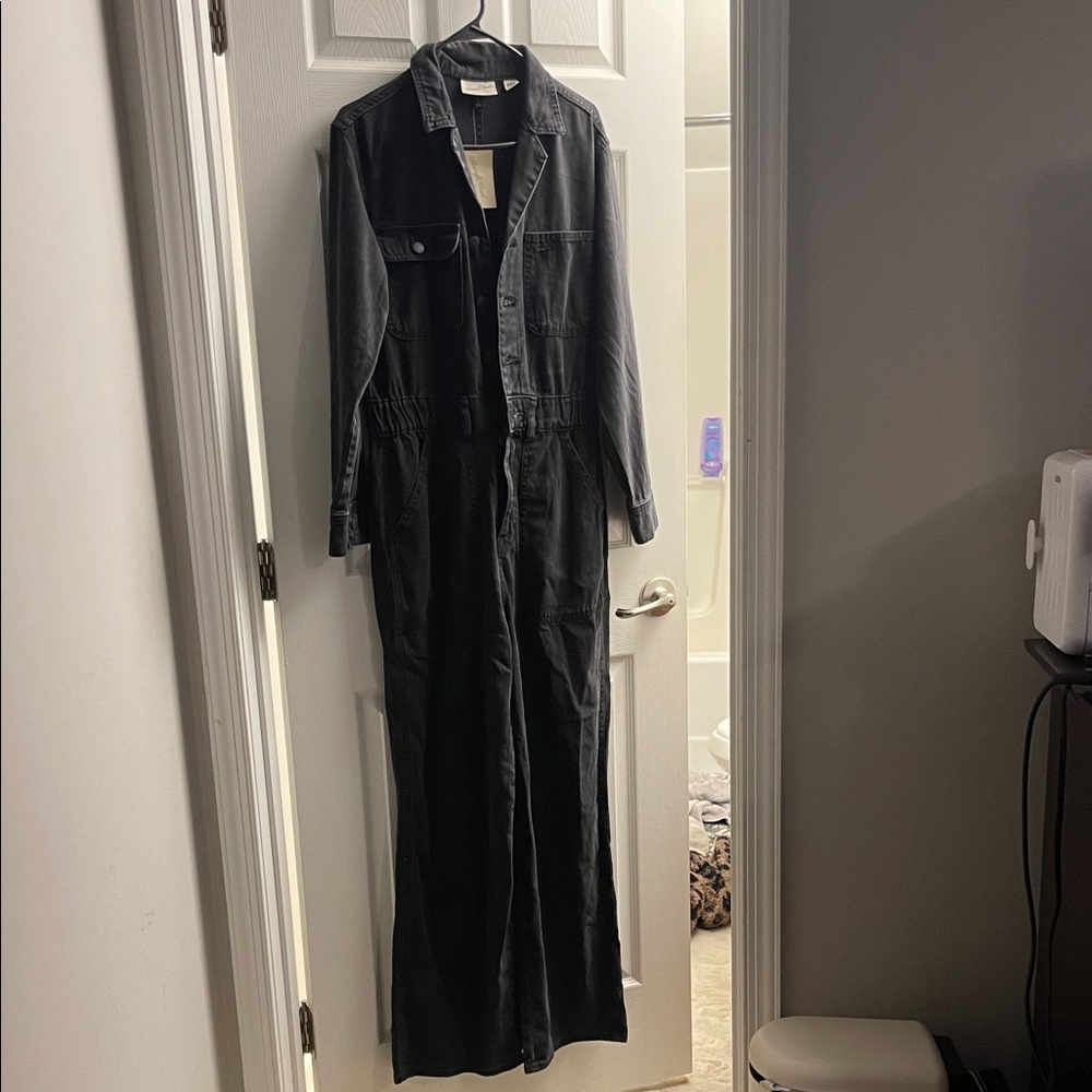 Black long sleeve Jean Jumpsuit